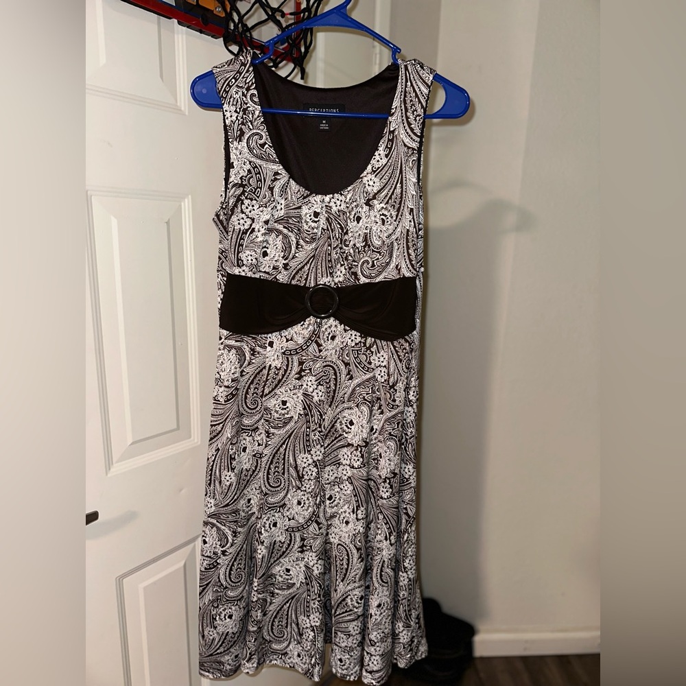 Brown And White Patterned Perceptions Dress - image 4